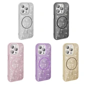 Apple iPhone 15 Pro Kılıf Magsafe Şarj Özellikli Parlayan Simli Redclick Okso Kapak thumbnail 2