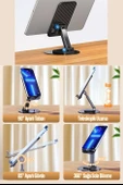 2 Adet Kaliteli Katlanır 360 Dönen Ayarlanabilir Telefon Tutucu Masaüstü Telefon Tablet Standı S014 - 6