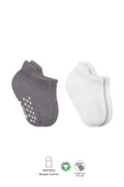 2'li Sneakers Kaymaz Colours Penye Çorap Bs20104 Gri Beyaz - 1