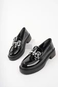 Muggo CARMENTA Kadın Loafer Kalın Taban Tokalı Günlük Casual Makosen Ayakkabı - 10