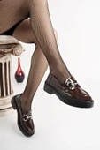 Muggo CARMENTA Kadın Loafer Kalın Taban Tokalı Günlük Casual Makosen Ayakkabı - 8