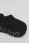 2'li Sneakers Kaymaz Basic Penye Çorap Bs20103 Siyah Ekru - 4