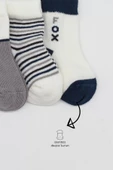 3'lü Penye Soket Çorap Bs10109 Gri - 3