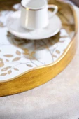 Acar CHA-07498/4 Arlo 2'li Gold Cam Tepsi - 43.5/37.5 cm - 5