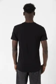 Christmas Holiday Wreath Siyah Erkek V yaka Tshirt - 2
