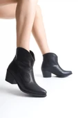 Jilla Siyah Cilt Tak Çıkar Topuklu Bot Ve Çizme thumbnail 2