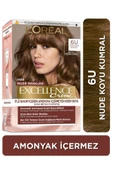 L'Oreal Excellence Nude Renkler Saç Boyası - 6U Nude Koyu Kumral - 1