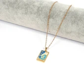 Çelik Kolye Oğlak Burcu Renkli Tarot Model - K-140 - 3