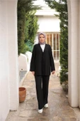 V Yaka Bağcıklı İkili Tesettür Eşofman Takımı - (38-46) - 71243 - Siyah - 1