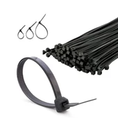 Kablo Bağı Cırt Kelepçe 20cm Naylon Siyah 100 Adet Etc - 1