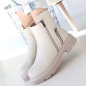 Menta Bej Cilt Fermuar Aksesuarlı Bot thumbnail 4