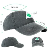 Perlotus Vintage Yıkamalı Pamuk Şapka Dört Yapraklı Yonca Nakışlı Yeşil - 4