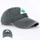 Perlotus Vintage Yıkamalı Pamuk Şapka Dört Yapraklı Yonca Nakışlı Yeşil - 1