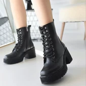 Emilla Siyah Cilt Bağcıklı Bot thumbnail 4