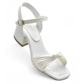 352 Abiye Kız Çocuk Topuklu Ayakkabı Taşlı Açık Kız Çocuk Nişan Abiye Ayakkabısı - 1