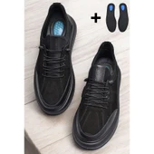 TAB550 Topuk Jelli Ortopedik Taban Hakiki Deri Erkek Ayakkabı Casual Günlük Erkek Ayakkabı POLİ Hafif Taban - 1