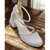 354 Abiye Kız Çocuk Topuklu Ayakkabı Kız Çocuk Nişan Abiye Ayakkabısı - 1