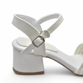 352 Abiye Kız Çocuk Topuklu Ayakkabı Taşlı Açık Kız Çocuk Nişan Abiye Ayakkabısı - 6