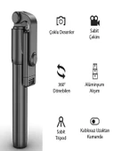 Uzaktan Kumandalı Selfie Çubuğu 70cm Tripod Ios ve Android Uyumlu Siyah - 4