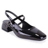 Dagoster DZA07-81500 Siyah Rugan Klasik Topuklu Kadın Ayakkabı - 1