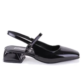 Dagoster DZA07-81500 Siyah Rugan Klasik Topuklu Kadın Ayakkabı - 2