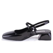 Dagoster DZA07-81500 Siyah Rugan Klasik Topuklu Kadın Ayakkabı - 3