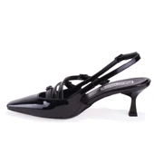 Dagoster DZA07-725491 Siyah Rugan Klasik Topuklu Kadın Ayakkabı - 3