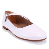 Dagoster DZA07-115055 Beyaz Rugan Günlük Babet Kadın Ayakkabı - 1