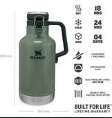 Termos The Easy-Pour Growler 1.9L / 64oz Hammertone Green - 2