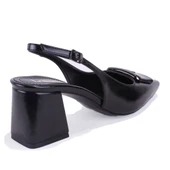 Dagoster DZA07-11363017 Siyah Rugan Klasik Topuklu Kadın Ayakkabı - 4