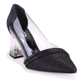 Dagoster DZA07-11153806 Siyah Şeffaf Topuklu Abiye Kadın Ayakkabı - 1