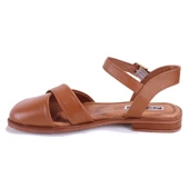 Dagoster DZA07-60216243 Taba Günlük Ortopedik Deri Spor Kadın sandalet - 3