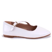 Dagoster DZA07-115055 Beyaz Rugan Günlük Babet Kadın Ayakkabı - 2