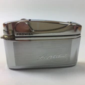 Atatürk İmzalı İbelo Tarz Gazlı Çakmak Gümüş Renk thumbnail 3