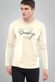 Erkek Uzun Kollu El Yazılı Brooklyn Baskılı Tshırt SPR25TS39 - 1