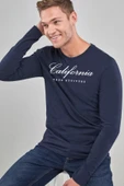 Erkek Uzun Kollu California Baskılı Baskılı Tshırt SPR25TS38 - 7