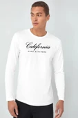 Erkek Uzun Kollu California Baskılı Baskılı Tshırt SPR25TS38 - 9