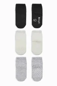 Nessiworld Bistyle Basic Kaymaz Penye Soket Çorap 3'Lü BS10107 Siyah Ekru Gri - 2