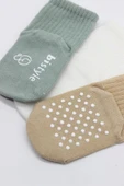 Nessiworld Bistyle Basic Kaymaz Penye Soket Çorap 3'Lü BS10107 Nil Ekru Bej - 3