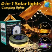 Solar Güneş Enerjili Şarjlı 8 Mt Led Kamp Lambası Işıldak Fener Dekor Lambası Peri Renkli Şerit Led - 2