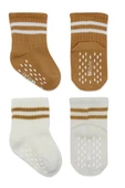 Nessiworld Bistyle Çemberli Kaymaz Soket Çorap 2'Li BS10125 Ekru Hardal - 2
