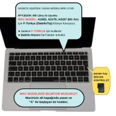 F Klavye Macbook Air M1 13inç Kılıfı TouchID'li DaktiloTip A2337 A2179 A1932 ile Uyumlu - 2