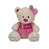 Nessiworld 8334 Oturan Çizgili Elbiseli Peluş Ayı 40 cm -Sunman - 2