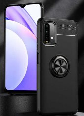 Xiaomi Redmi Note 9 4G Kılıf Yüzüklü Standlı Manyetikli Silikon - 2