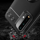 Xiaomi Redmi Note 9 4G Kılıf Yüzüklü Standlı Manyetikli Silikon - 11