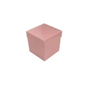 Komple Karton Kutu Düz Renk 7X7X7 CM (25 Adet)  Pembe - 1