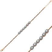 KENPAZAR 925 Ayar Gümüş Rose Elmas Montür Bileklik - 2