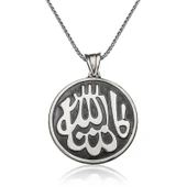 KENPAZAR 925 Ayar Gümüş Maşallah Yazılı Gümüş Kolye - 1