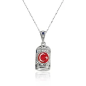 KENPAZAR 925 Ayar Gümüş Ay Yıldız Cevşen Bayan Kolye - 1