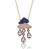 KENPAZAR 925 Ayar Gümüş Yağmur Bulutu Kadın Gümüş Kolye - 1